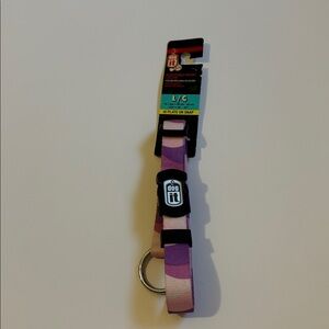 Pink & Purple Adjustable Nylon Dog Collar - L/G